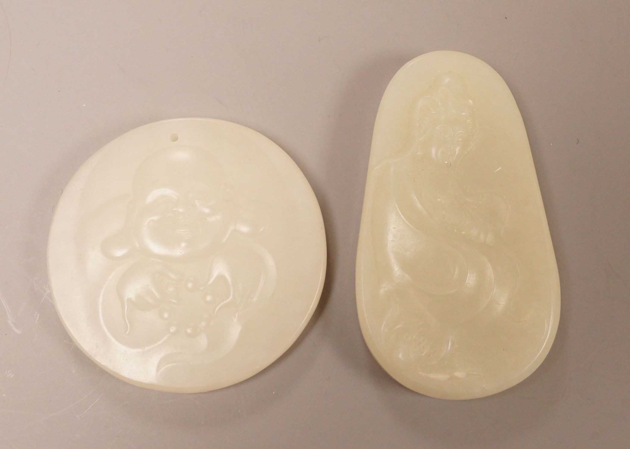 Two Chinese jade plaques